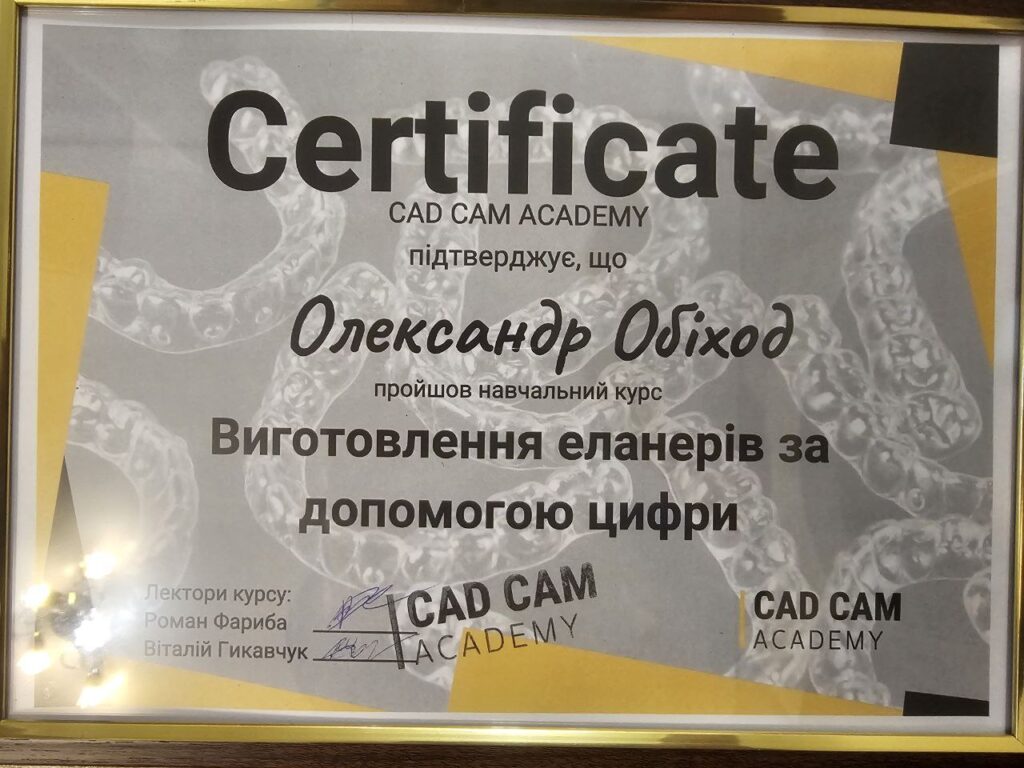 Сертификат #2 - Обиход Александр Андреевич